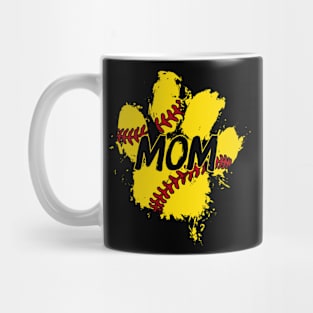 Softball Dog Paw Print Funny Mom Mothers Gift Mug